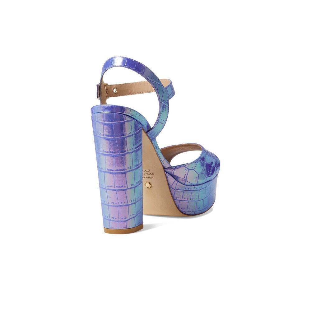 Stuart Weitzman Ryder 95 Platform Sandal, Violet Ice, US 7.5 B - Picture 4 of 6